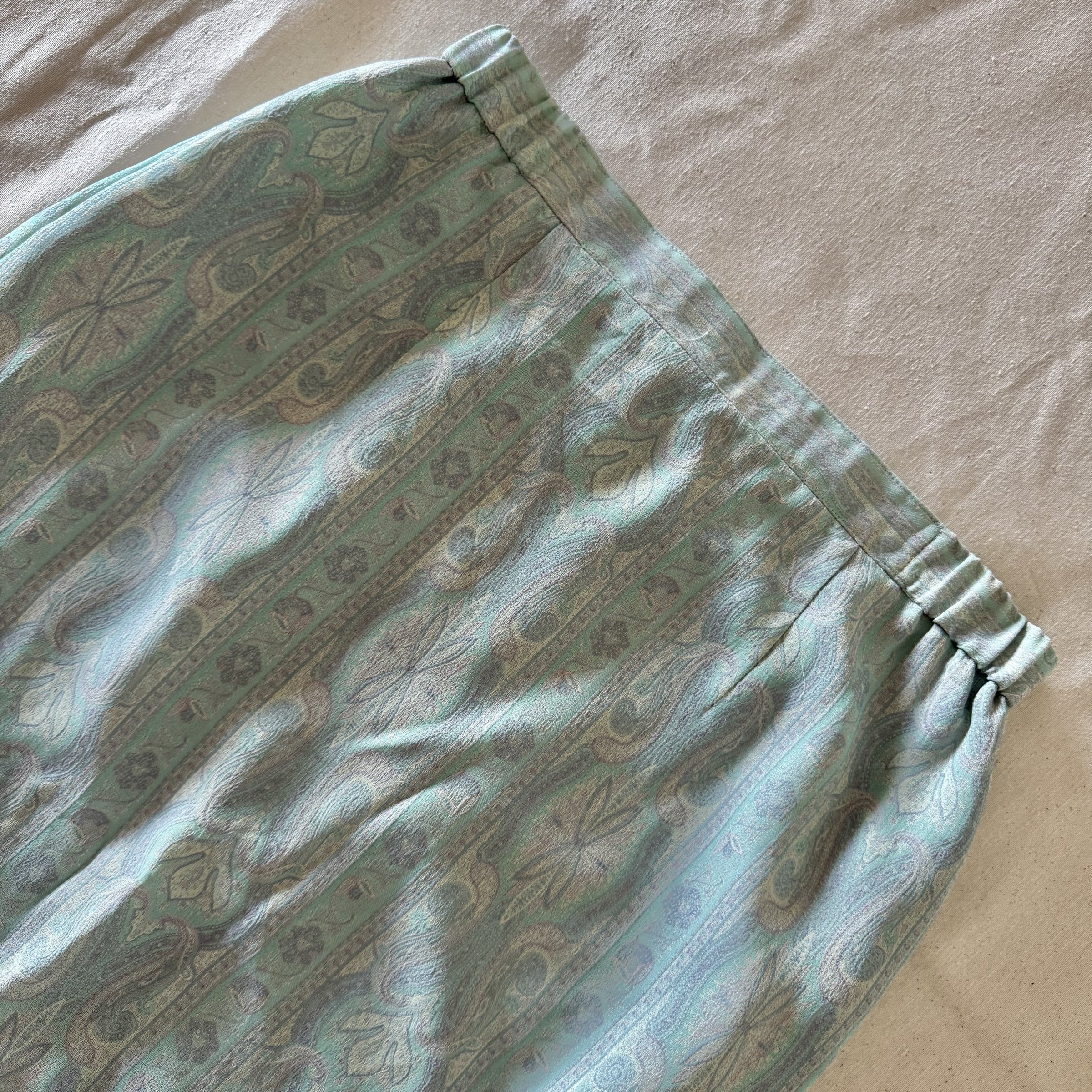 80s Aqua Paisley Midi Skirt — 4