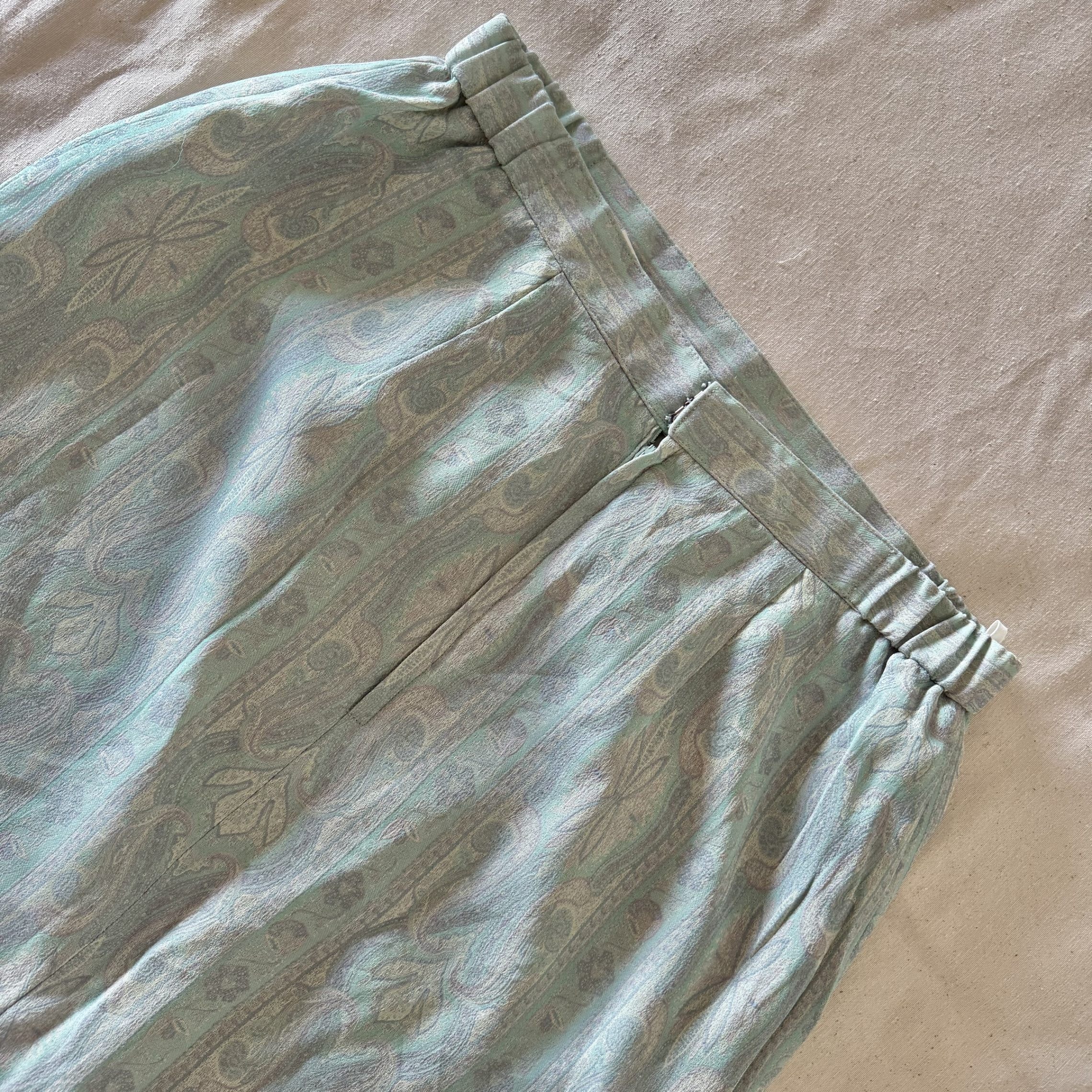 80s Aqua Paisley Midi Skirt — 5