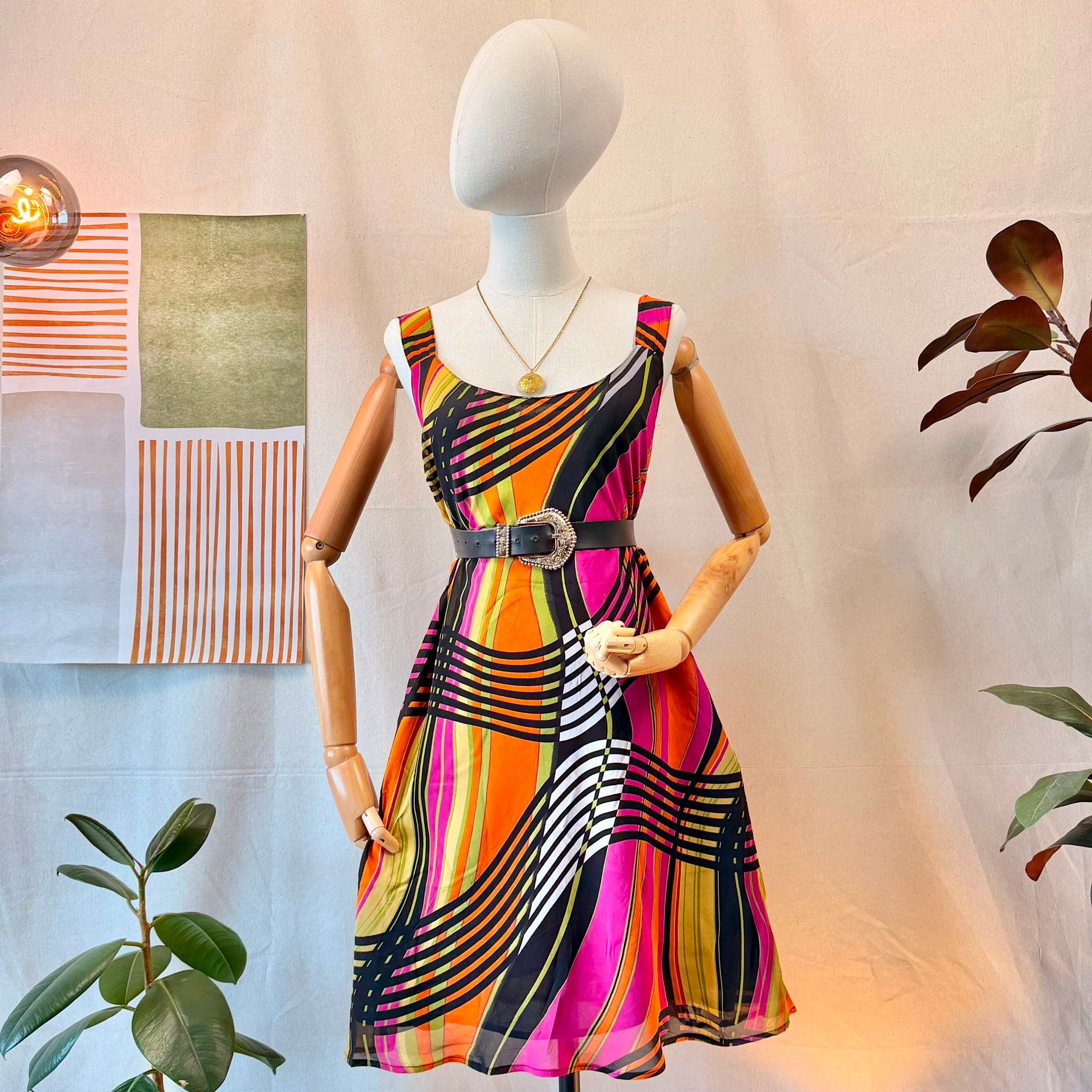 70s Retro Print Dress