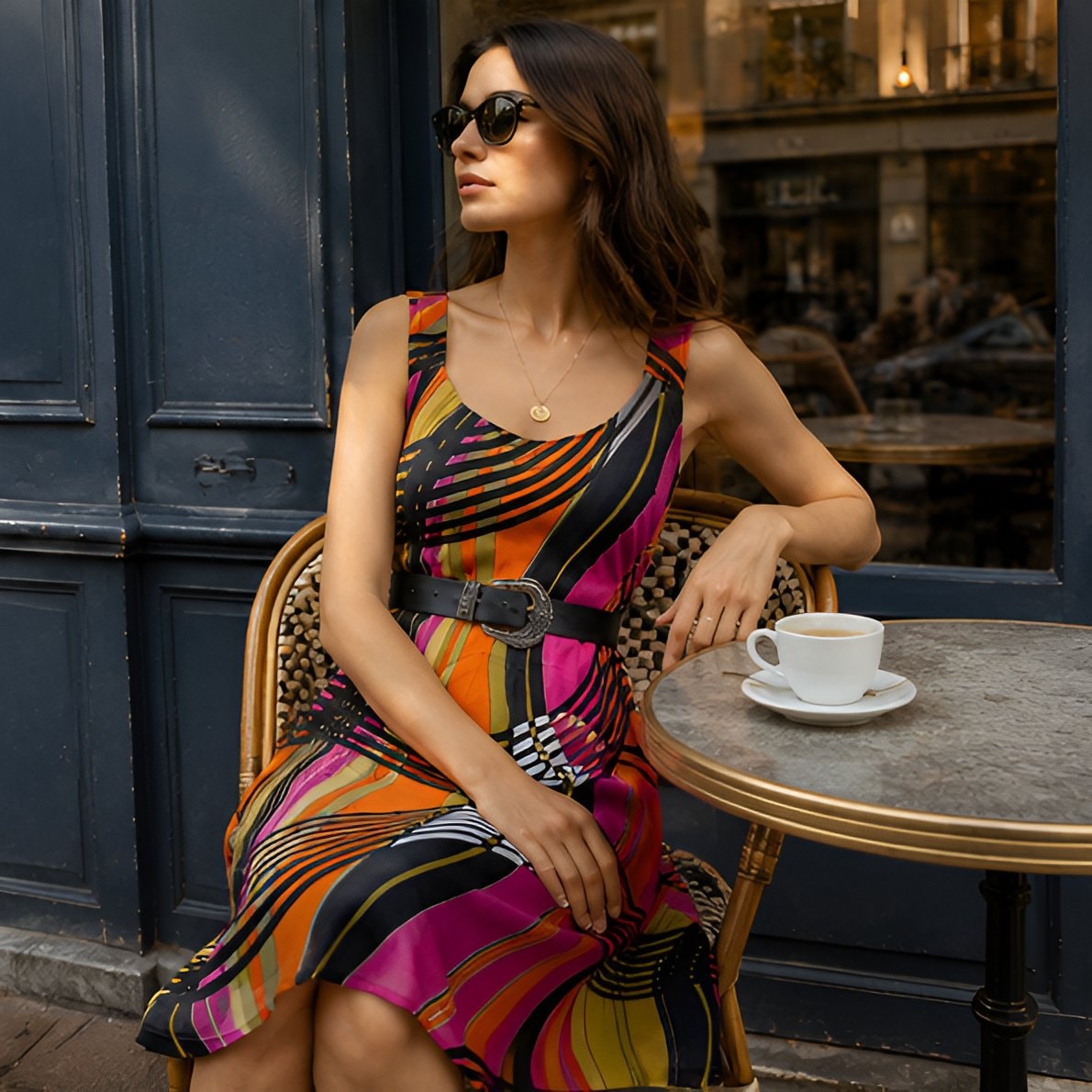 70s Retro Print Dress — 8