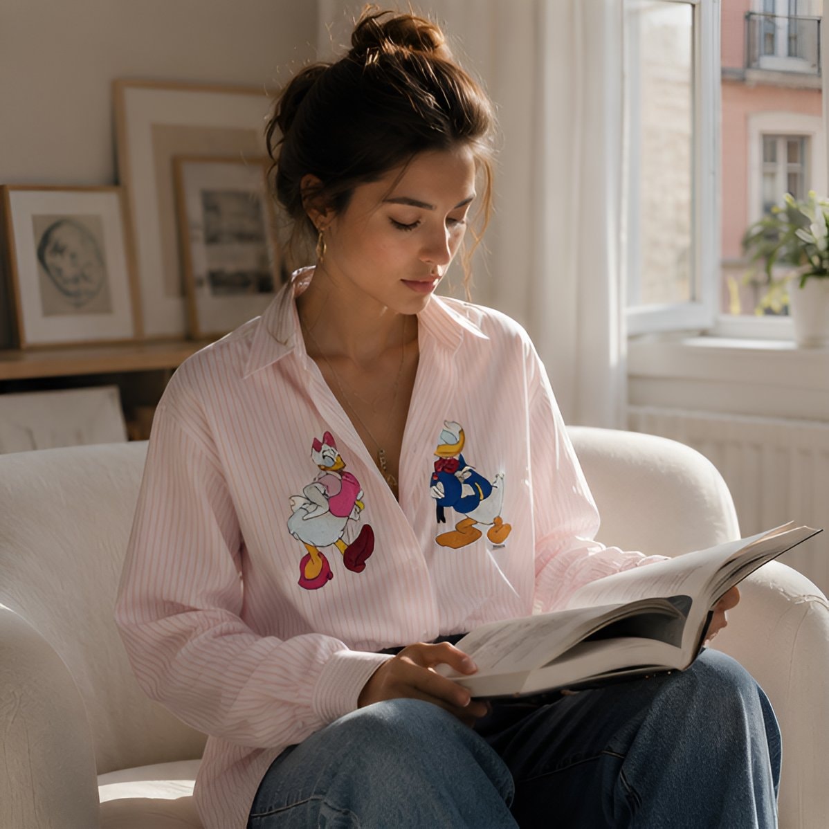 90s Pink Striped Shirt — 9