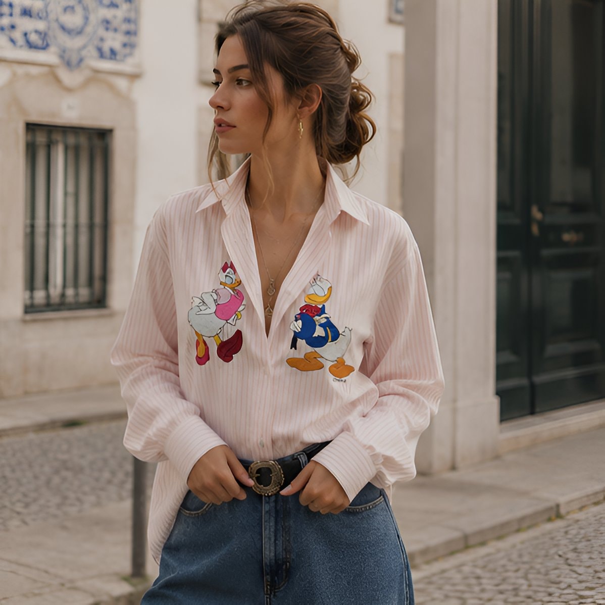 90s Pink Striped Shirt — 11