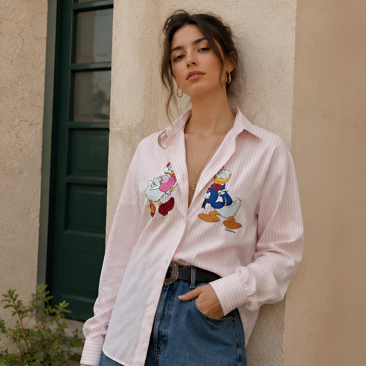 90s Pink Striped Shirt — 8