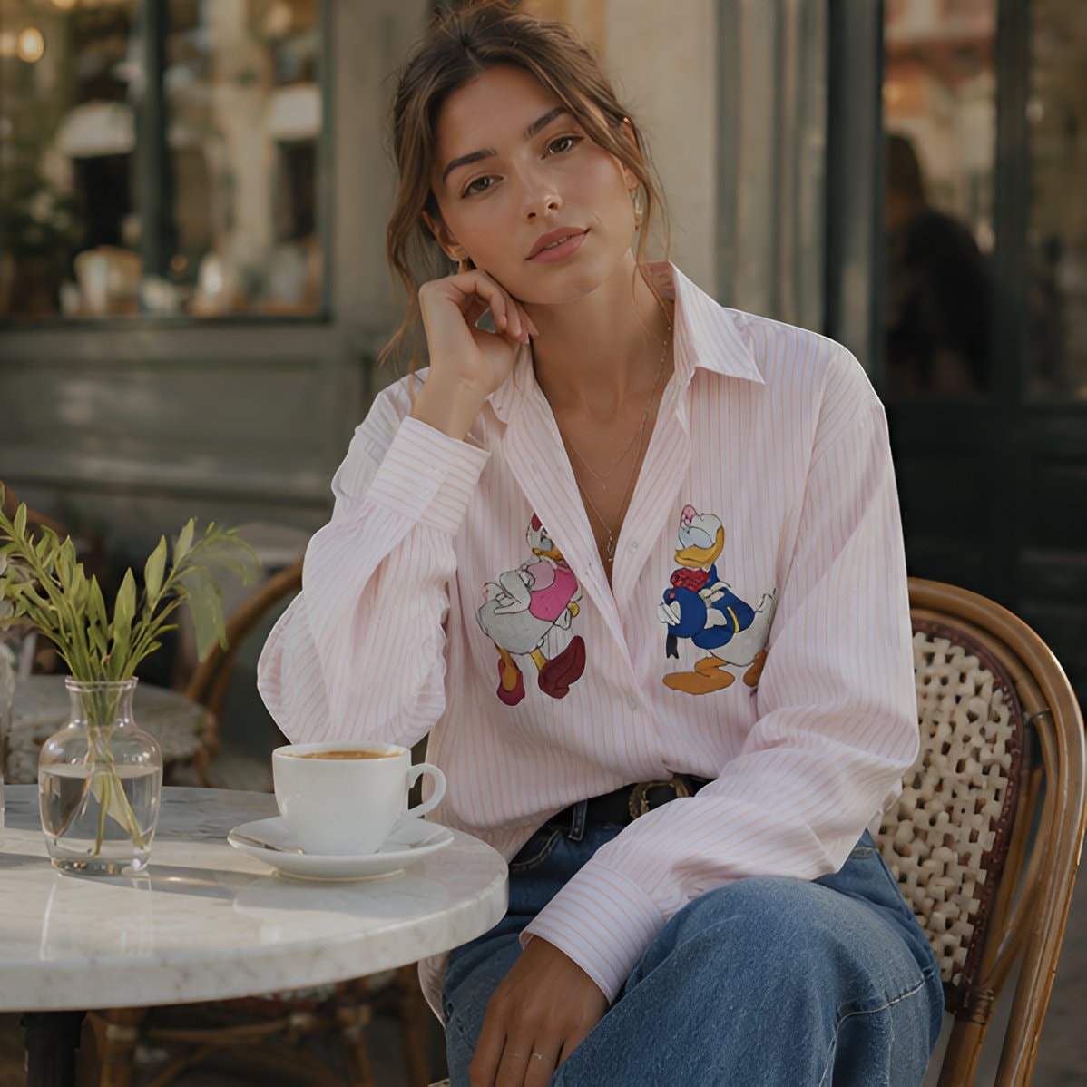 90s Pink Striped Shirt — 10