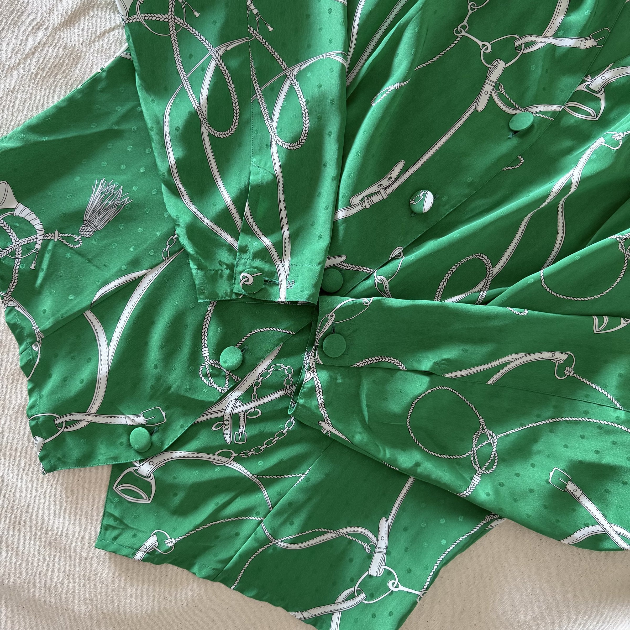 90s Green Equestrian Blouse — 6