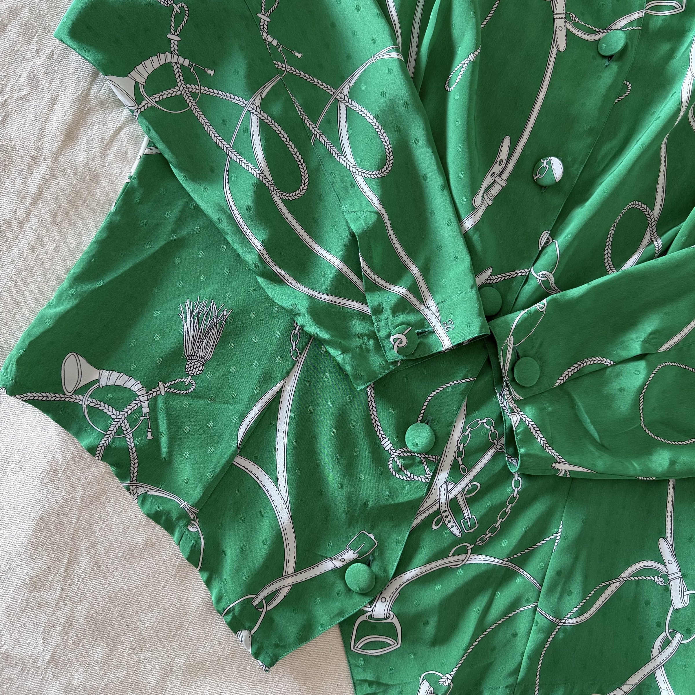 90s Green Equestrian Blouse — 7