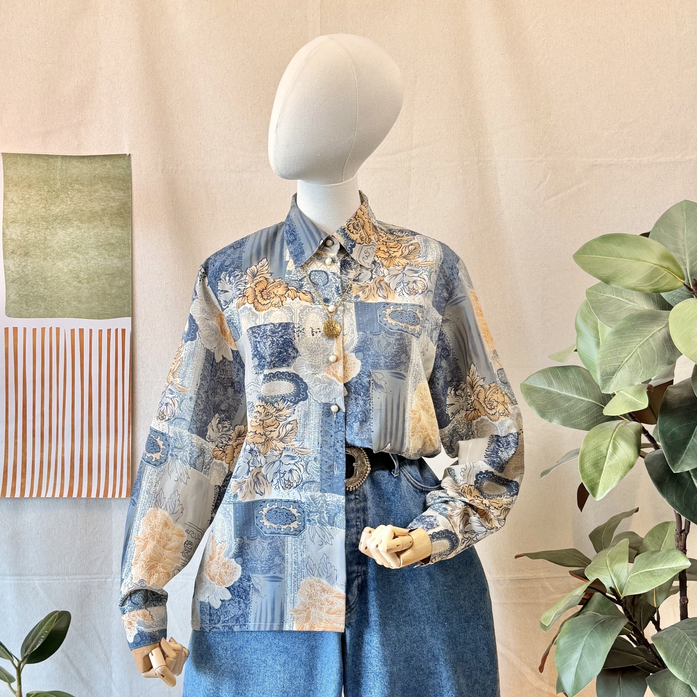 80s Patchwork Long Sleeve Shirt
