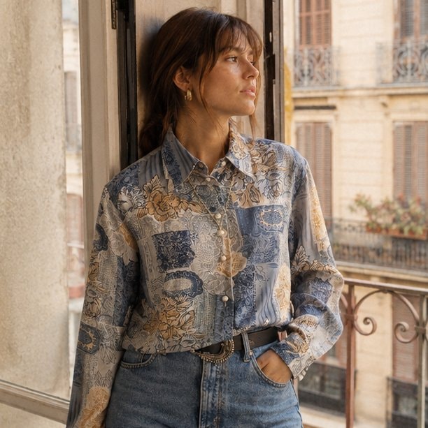 80s Patchwork Long Sleeve Shirt — 7